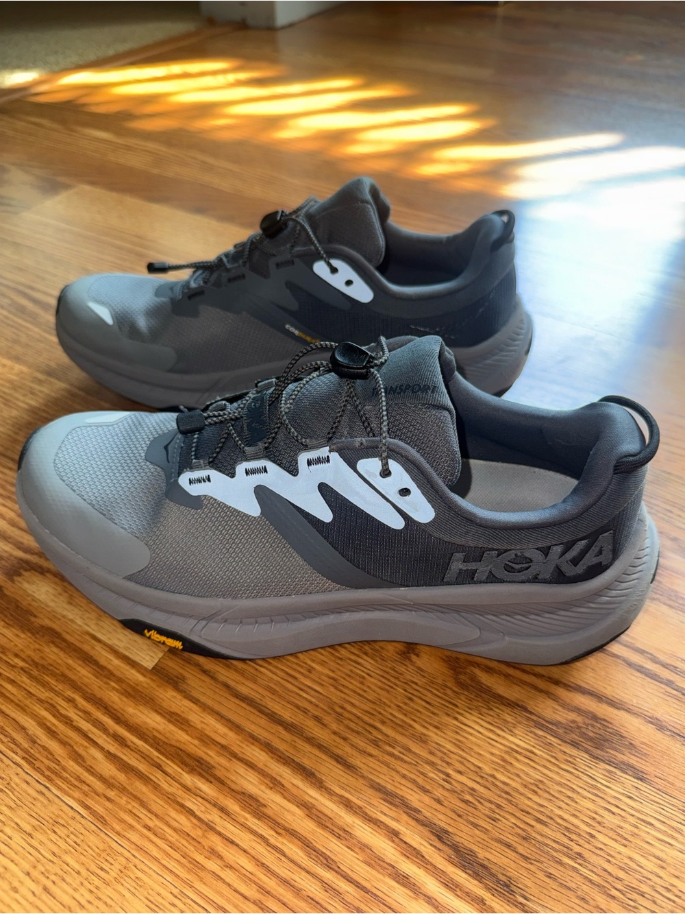 HOKA One Transport Gray Athletic Running Shoes 9.5